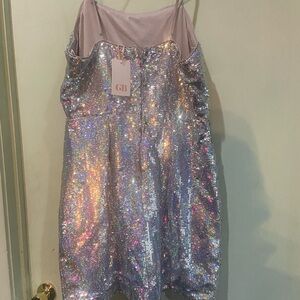 Gianni Bini Iridescent Sequin Party Dress